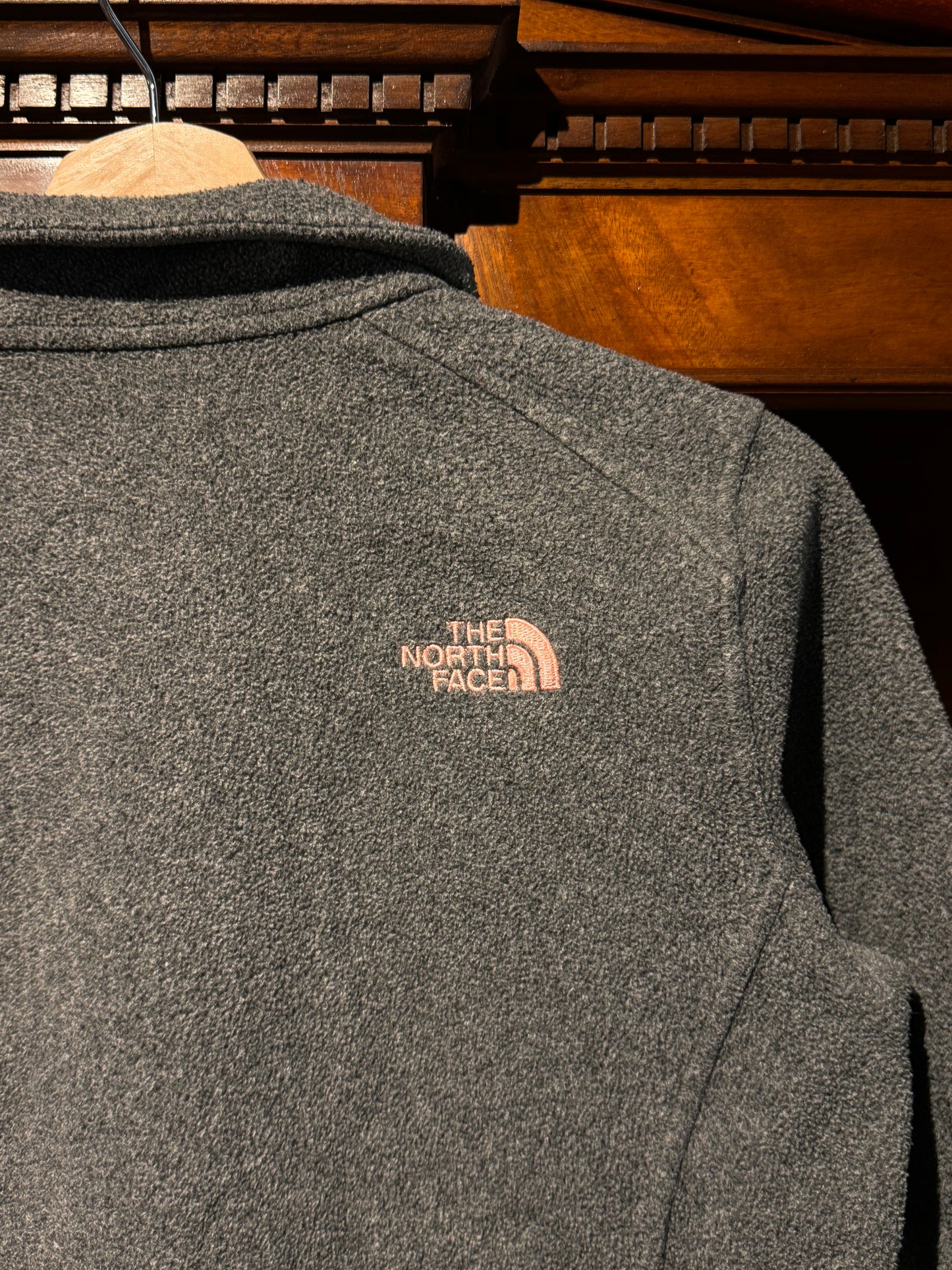 Grey 'The North Face' Zip Up Turtle Neck - Womens [S]