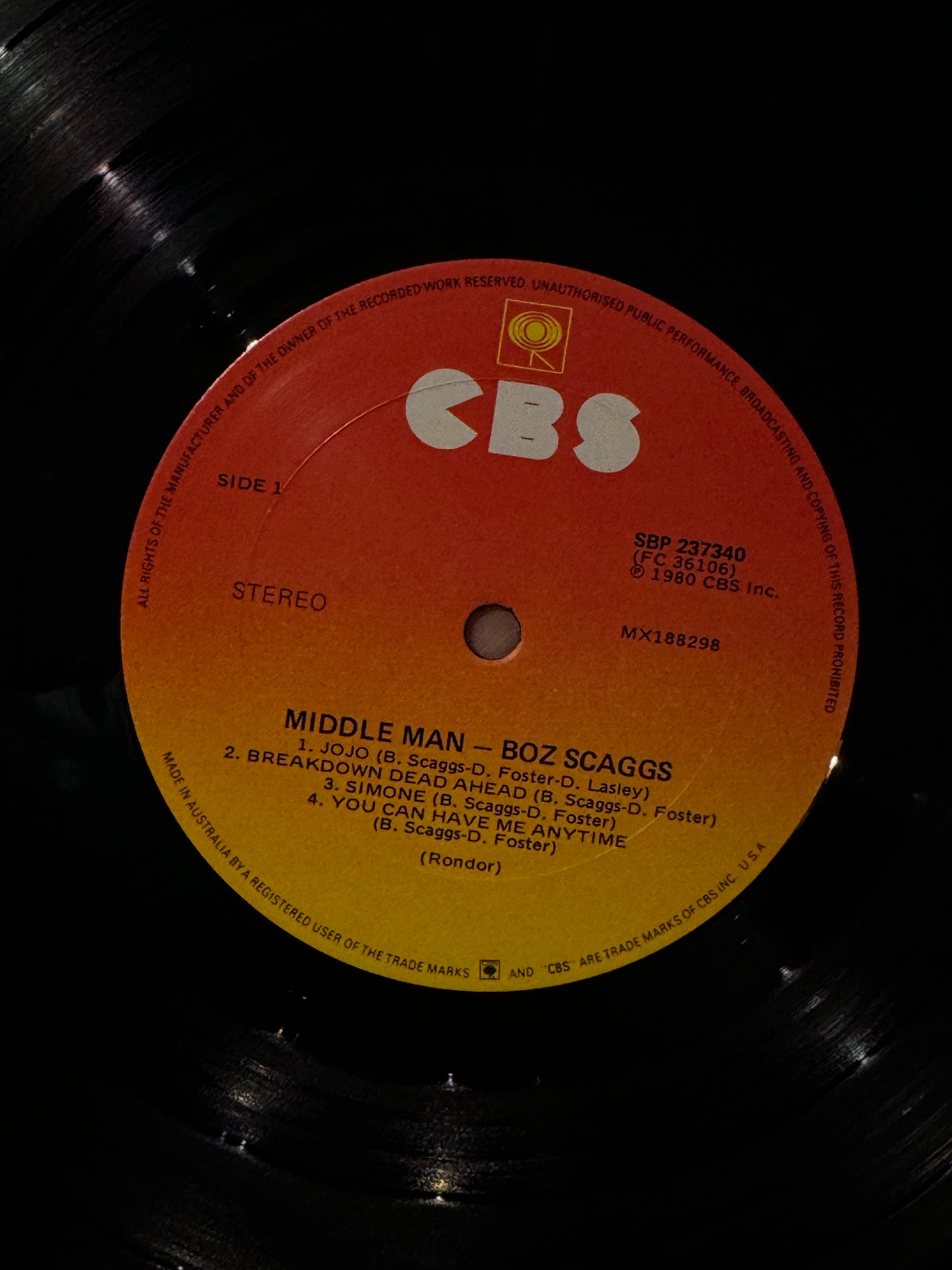 Boz Scaggs - 'Middle Man' Vinyl