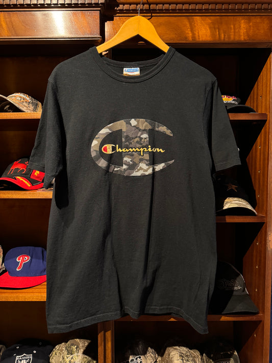 Black & Camo Champion Tee [L]