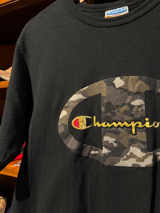 Black & Camo Champion Tee [L]