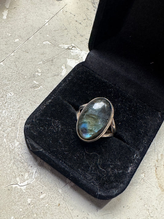 Vintage Sterling Silver & Labradorite Ring – 925