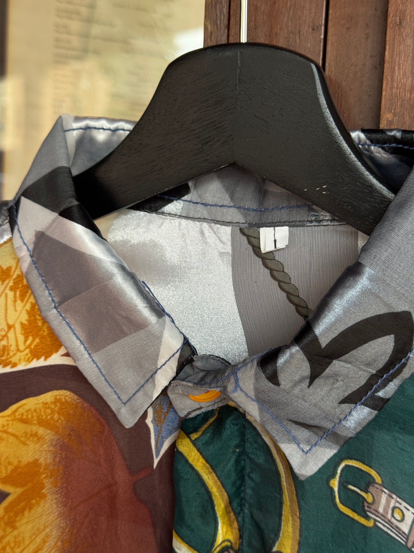 Vintage Silk Reworked Button Up [L]