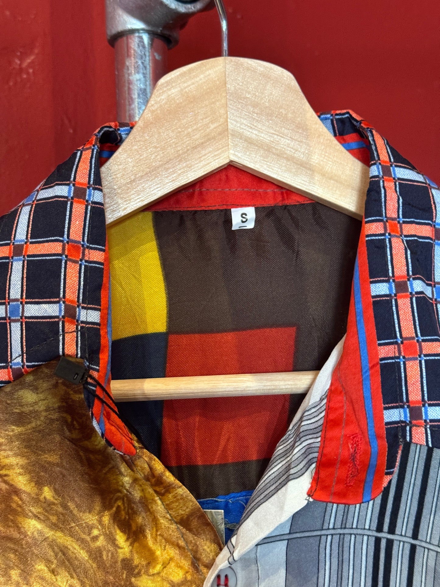 Vintage Silk Reworked Button Up [S]