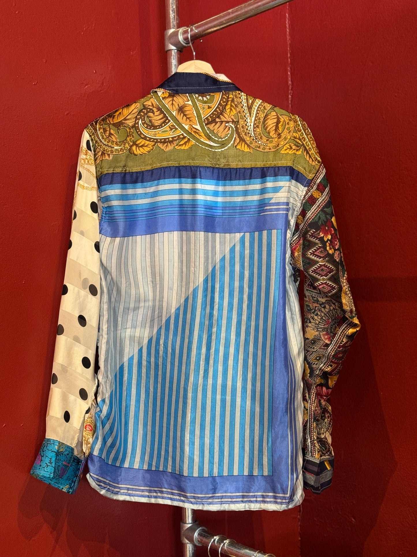 Vintage Silk Reworked Button Up [L]