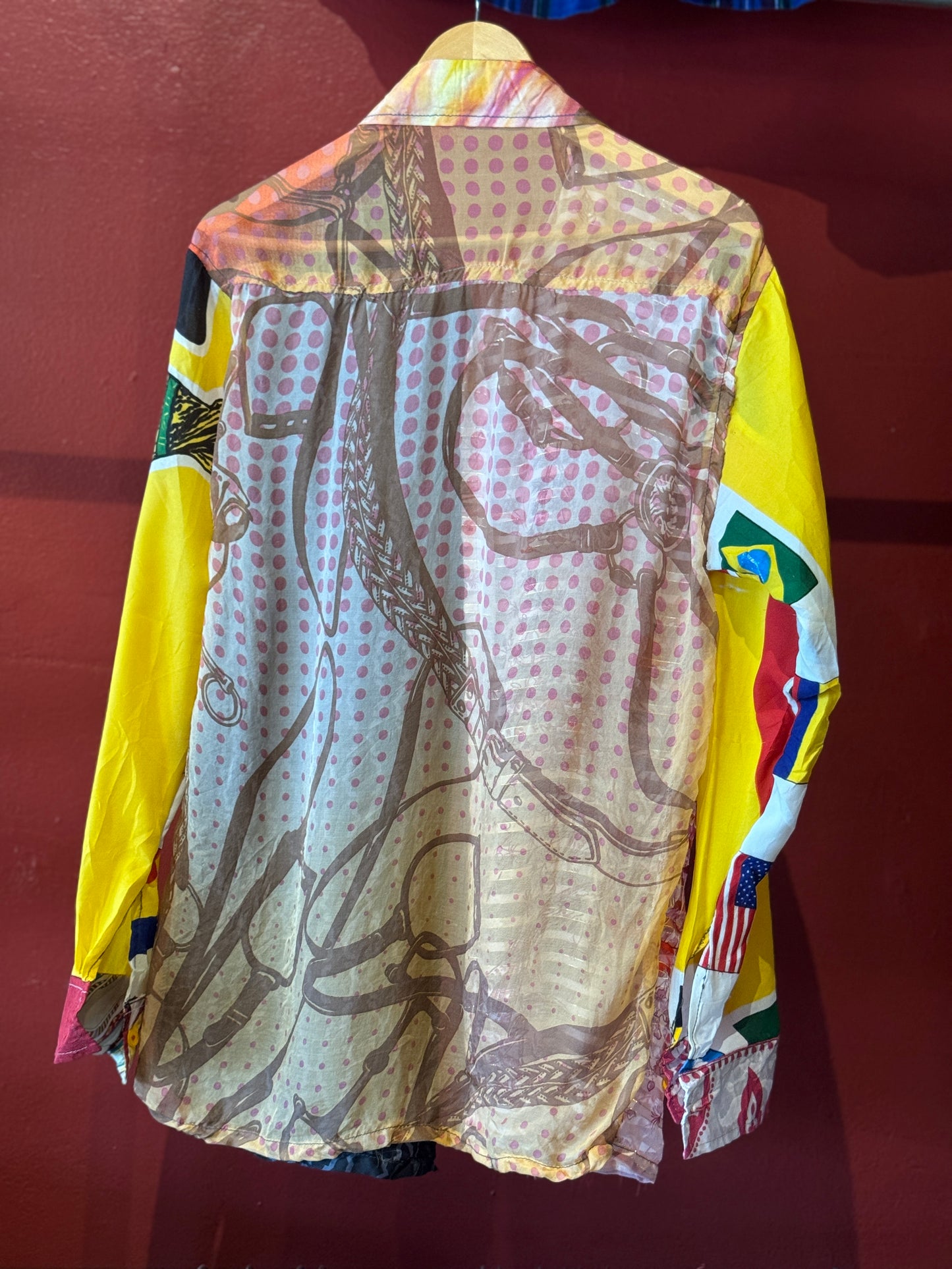 Vintage Silk Reworked Button Up [L]