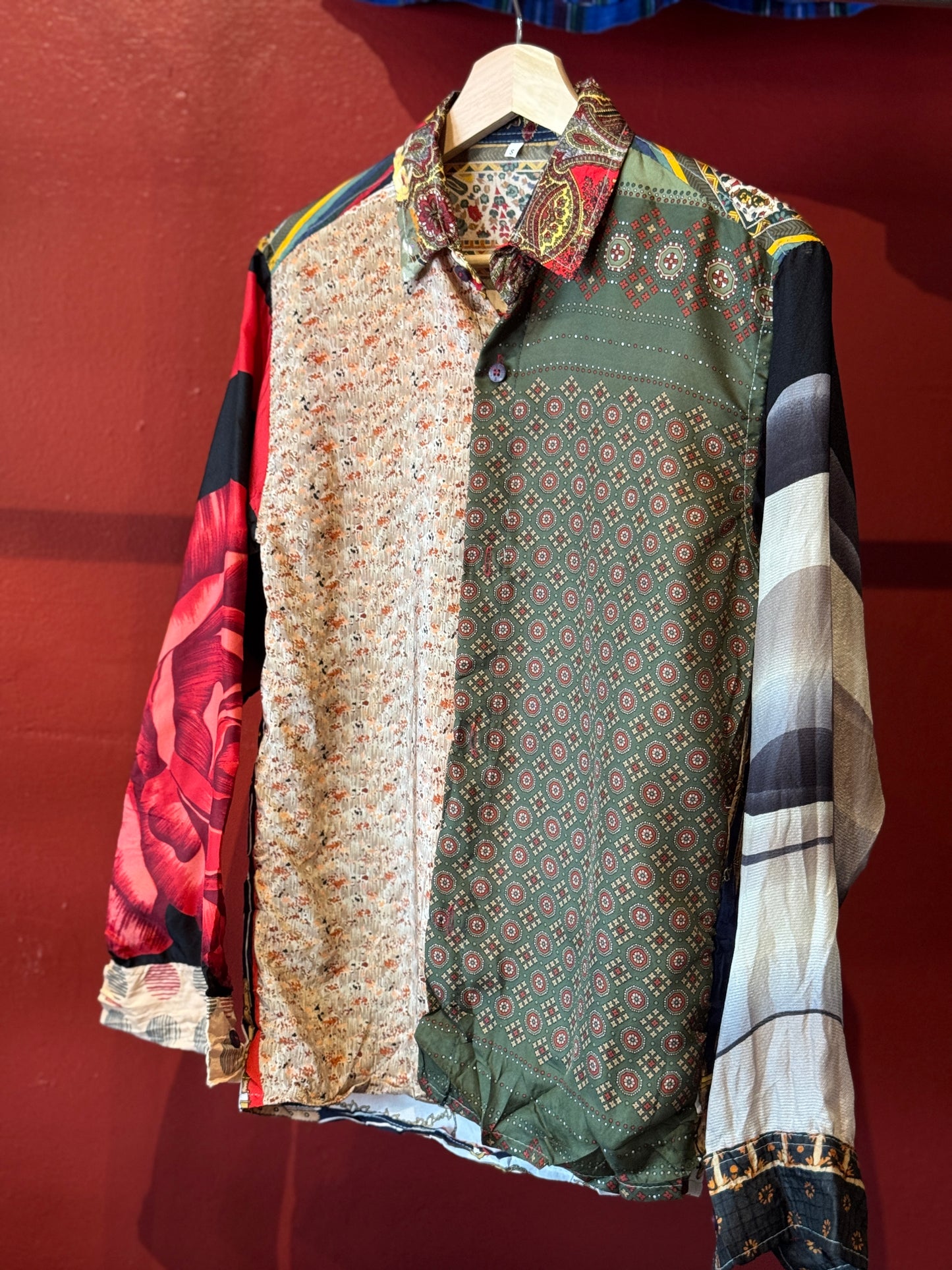 Vintage Silk Reworked Button Up [S]