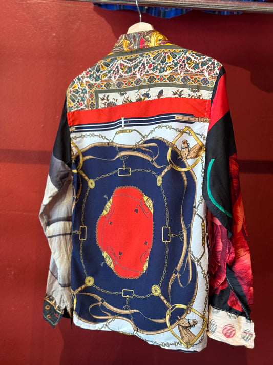 Vintage Silk Reworked Button Up [S]
