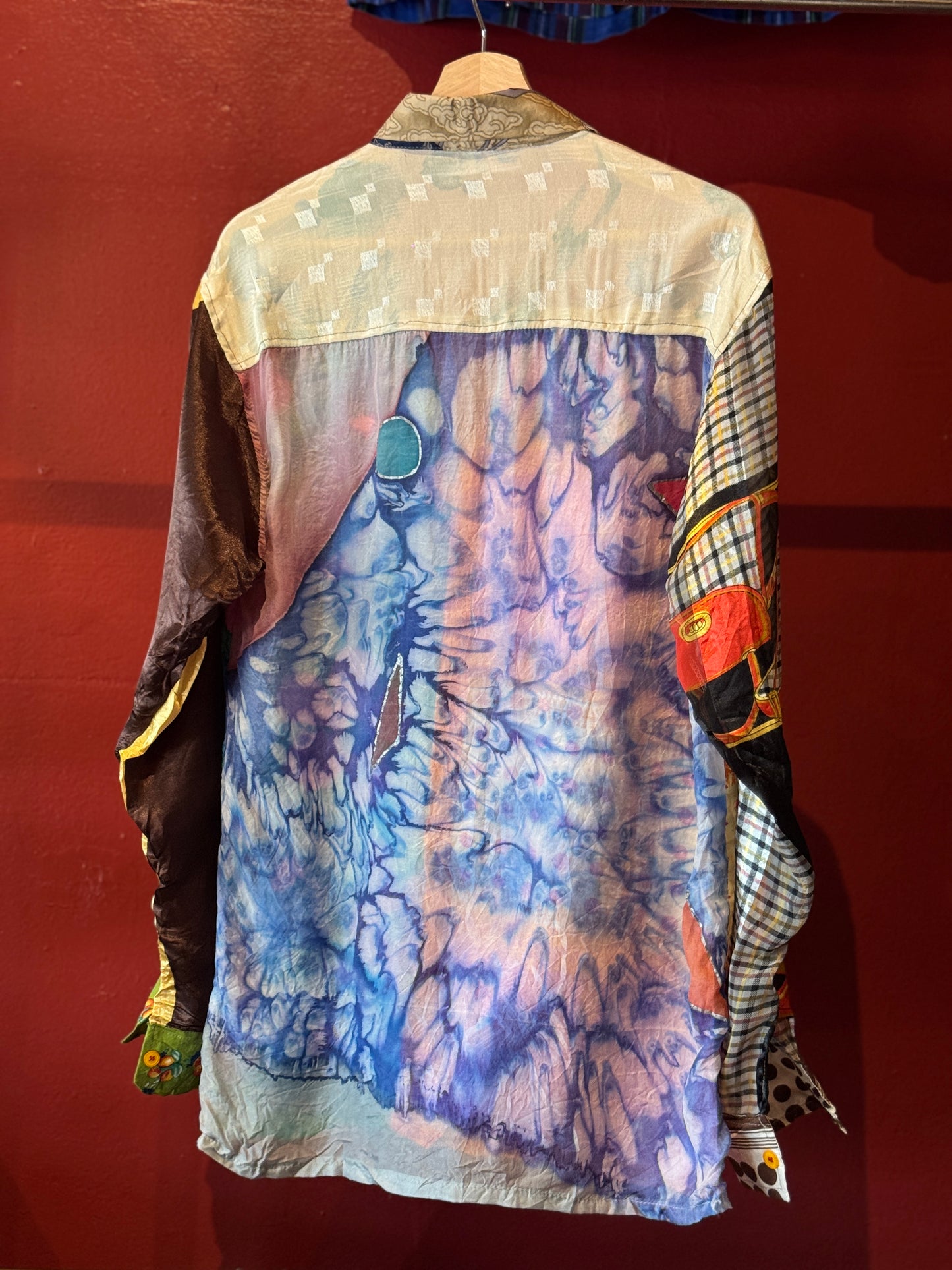 Vintage Silk Reworked Button Up [L]
