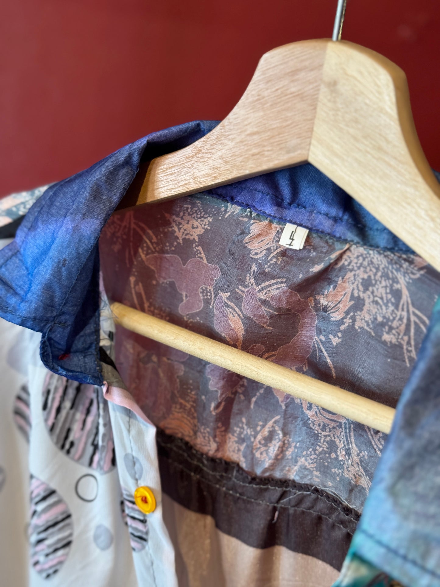 Vintage Silk Reworked Button Up [L]