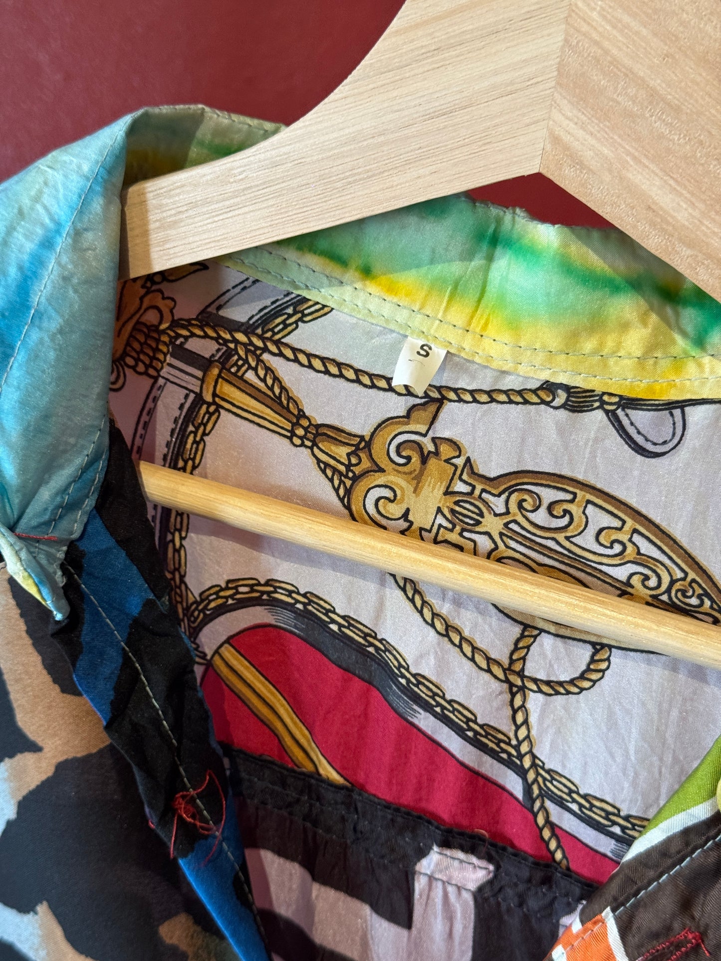 Vintage Silk Reworked Button Up [S]