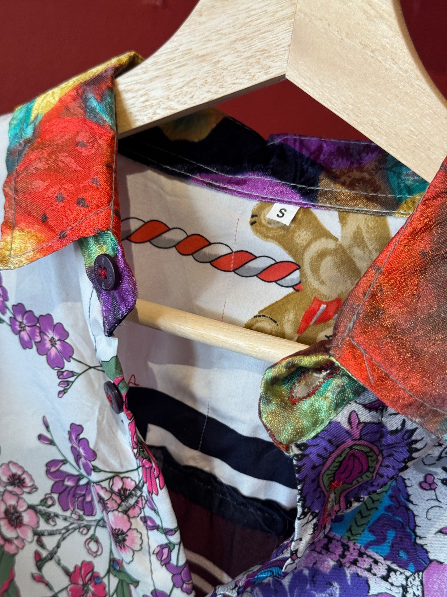 Vintage Silk Reworked Button Up [S]