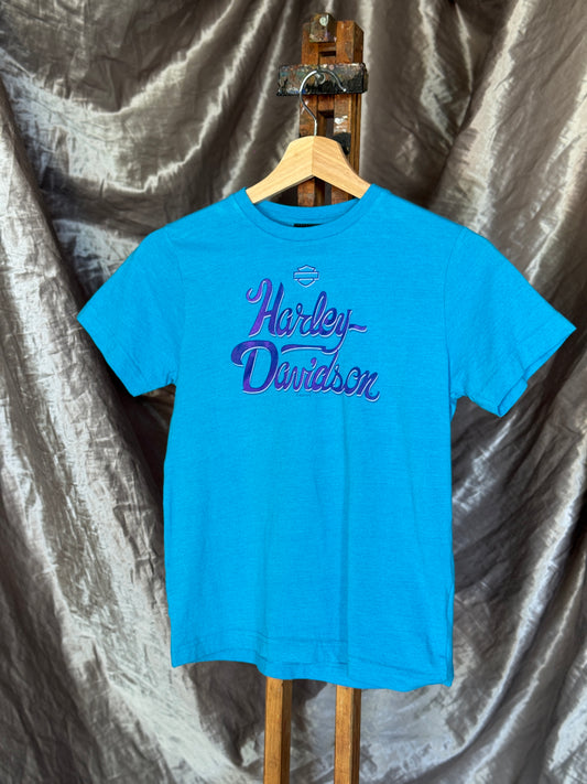 Vintage Harley Davidson Blue Tee [M - Youth]