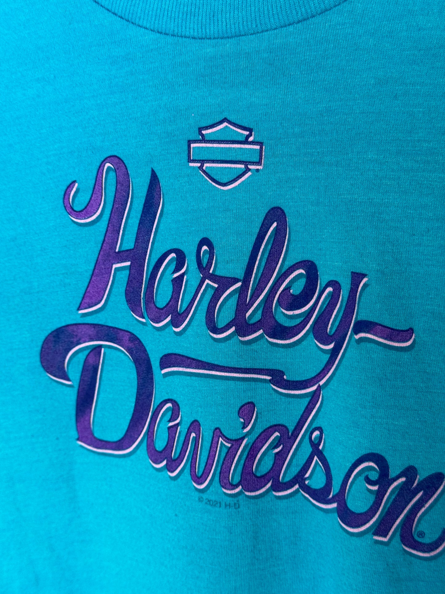 Vintage Harley Davidson Blue Tee [M - Youth]