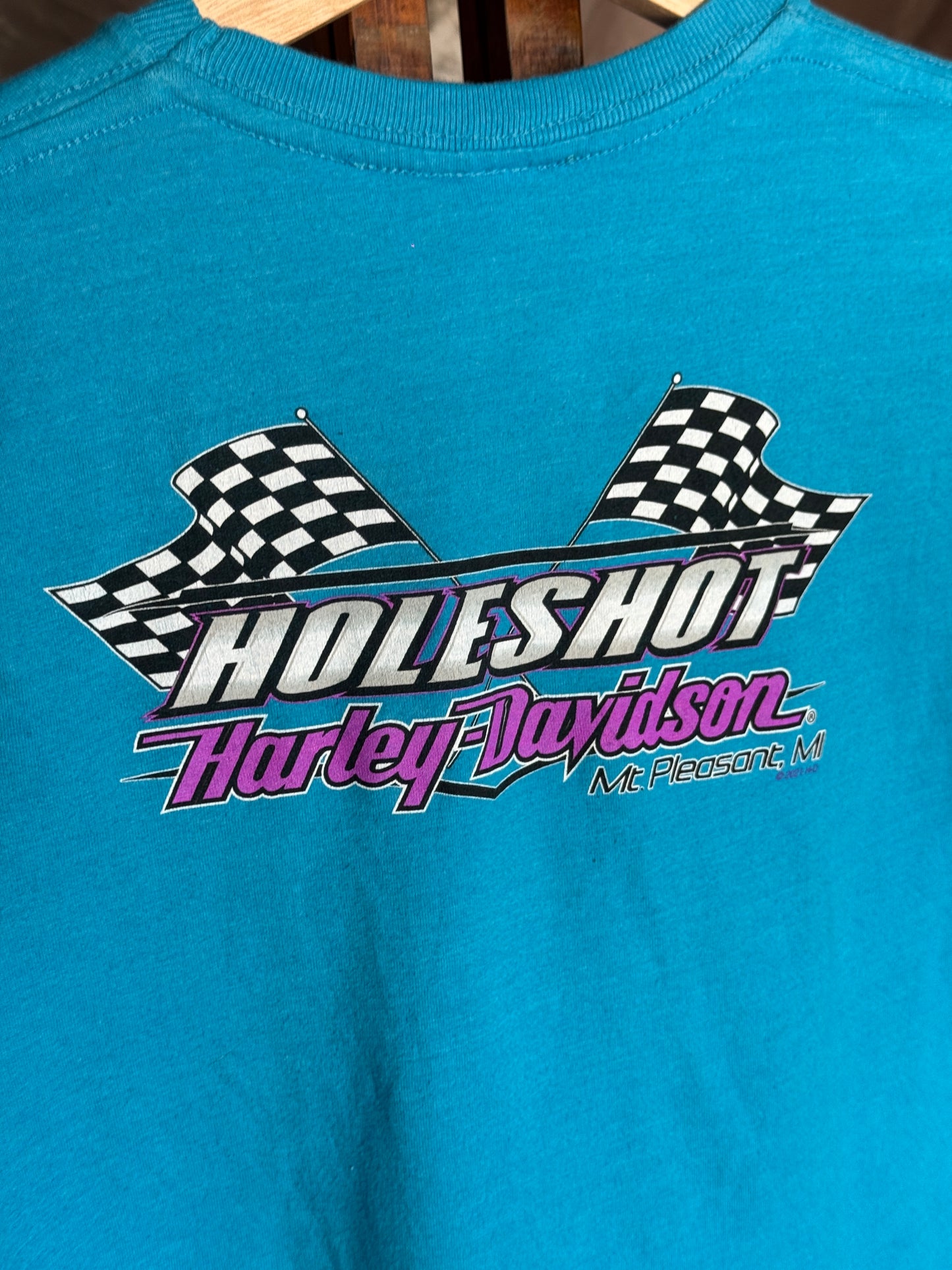 Vintage Harley Davidson Blue Tee [M - Youth]