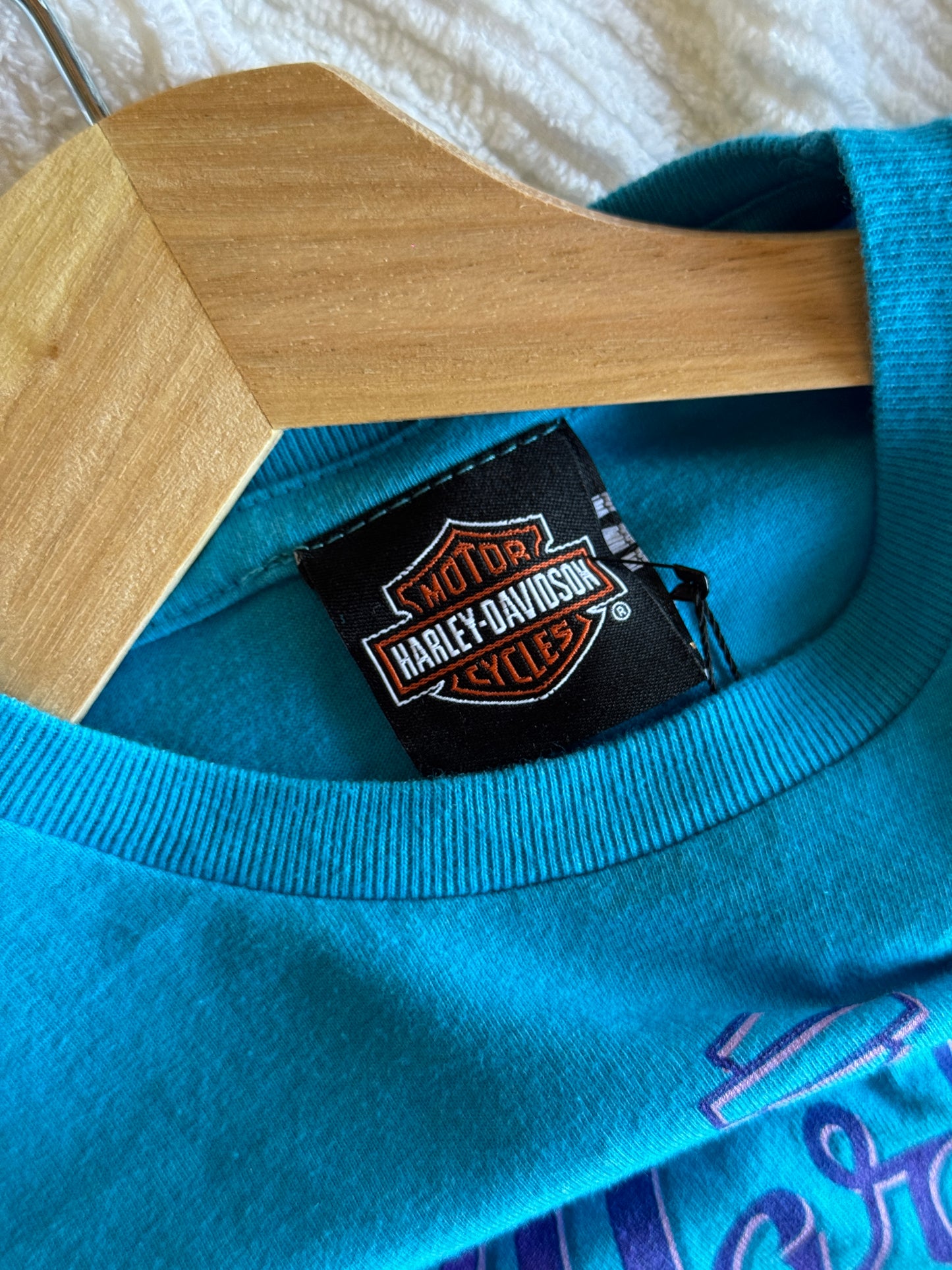 Vintage Harley Davidson Blue Tee [M - Youth]
