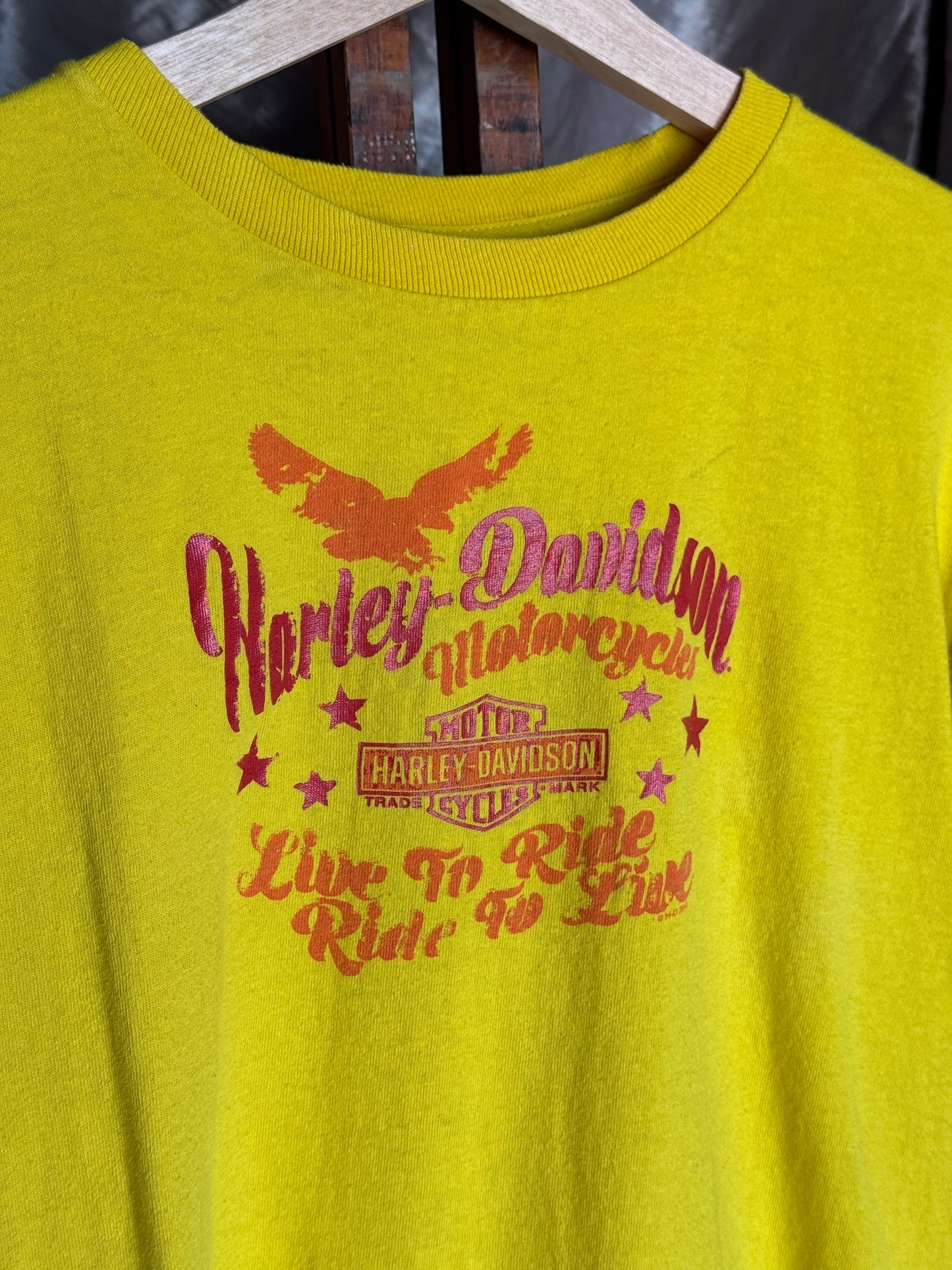 Vintage Womens Harley Davidson Yellow Tee [XL]