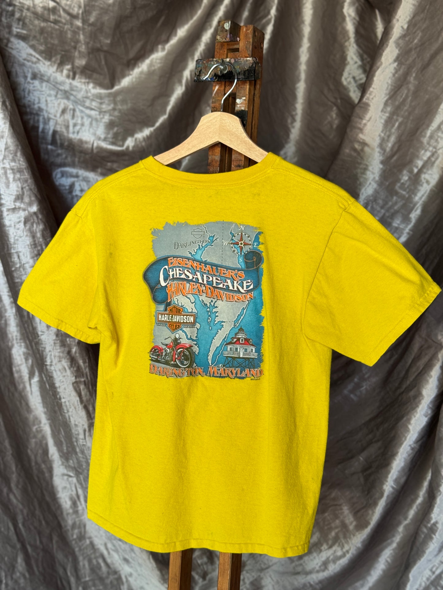 Vintage Womens Harley Davidson Yellow Tee [XL]